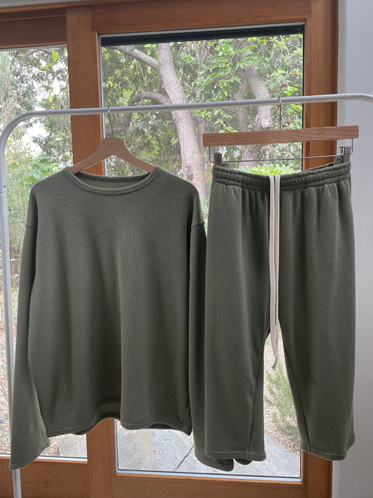 Waffle Terry Shorts (Sage)