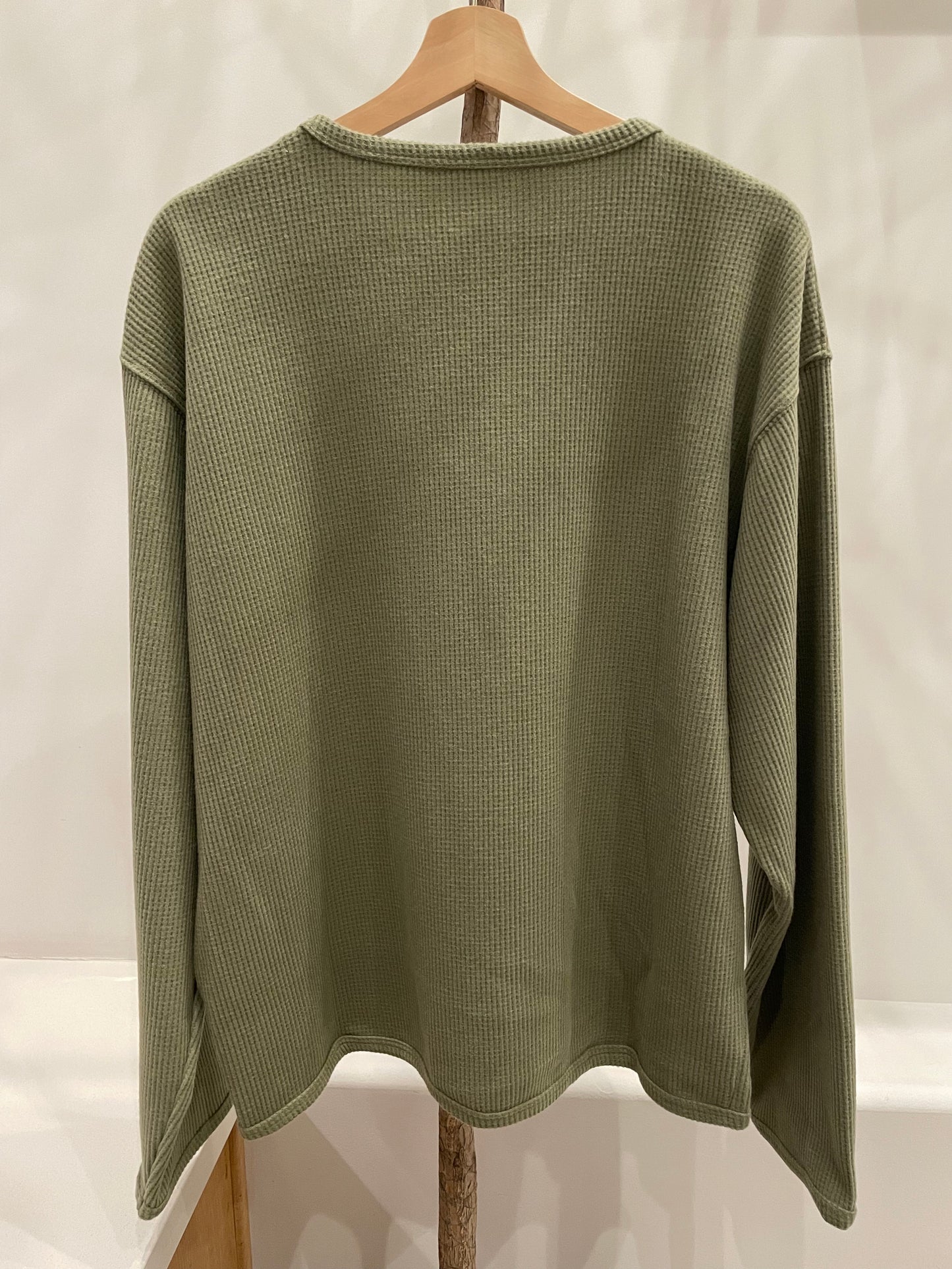 Waffle Terry Long Sleeve Top (Sage)