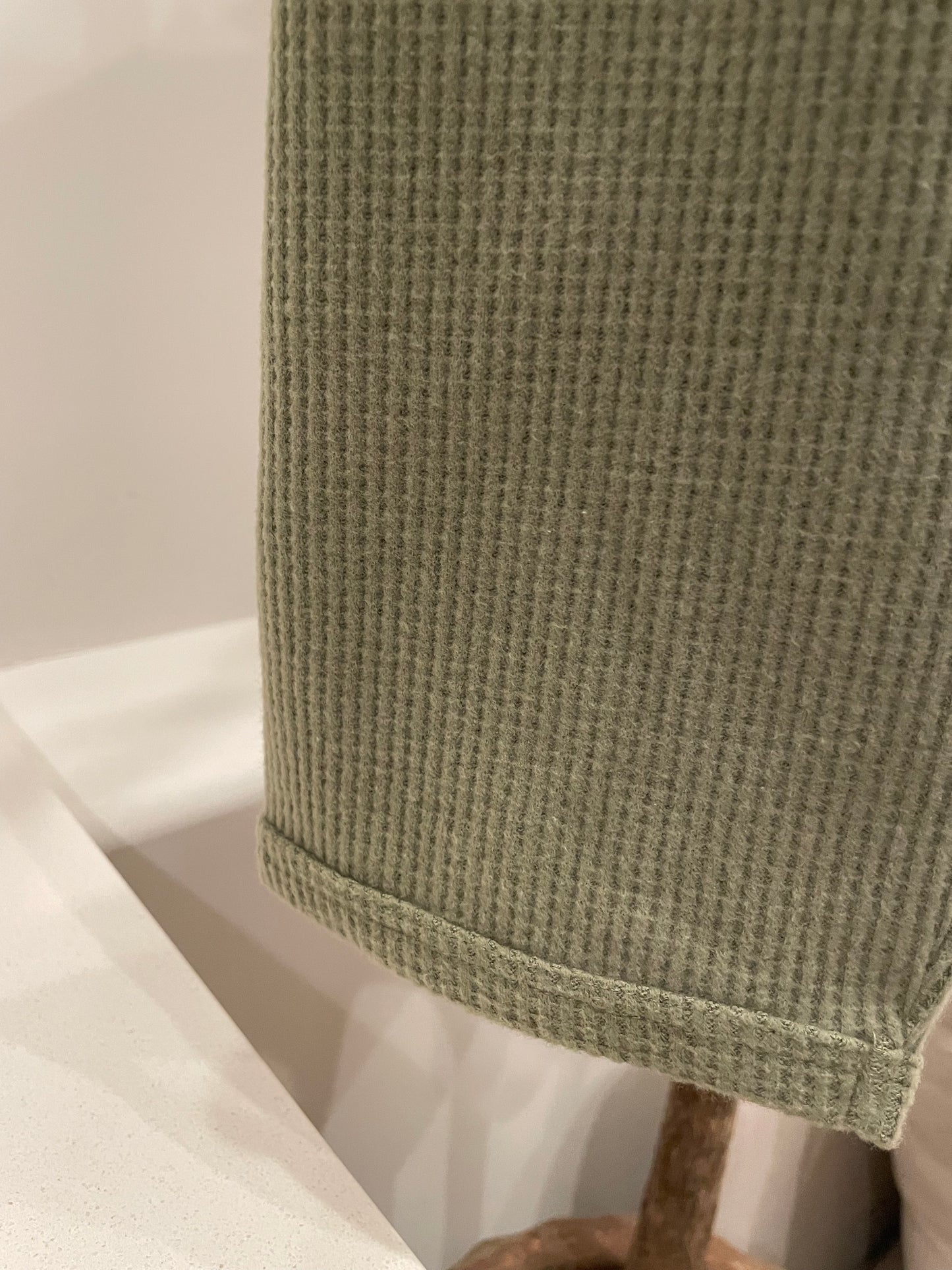 Waffle Terry Long Sleeve Top (Sage)
